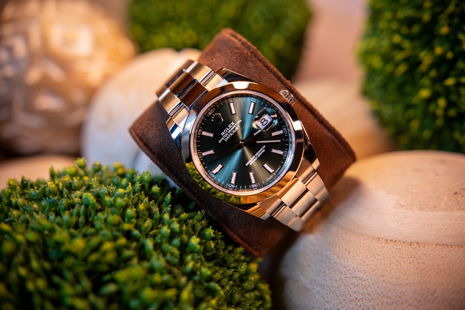 Rolex Oyster Perpetual Datejust with green dial