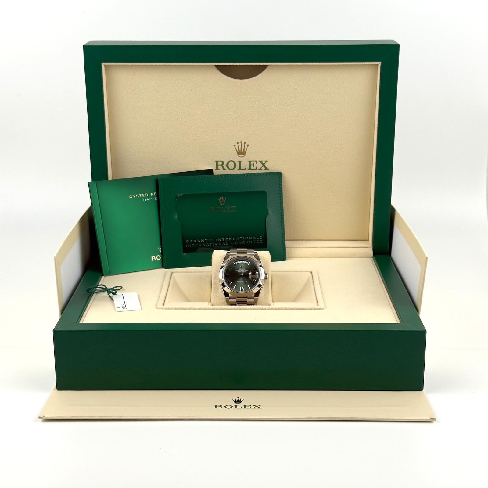 Rolex 228206 Day Date 40 Platinum with Olive Green 2020 - Image 2
