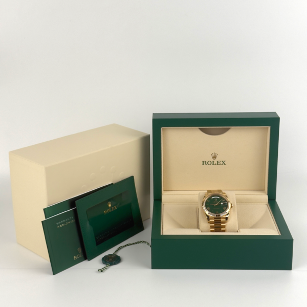 Rolex 228238 Day Date 40 18K Yellow Gold with Green 2023 - Image 2